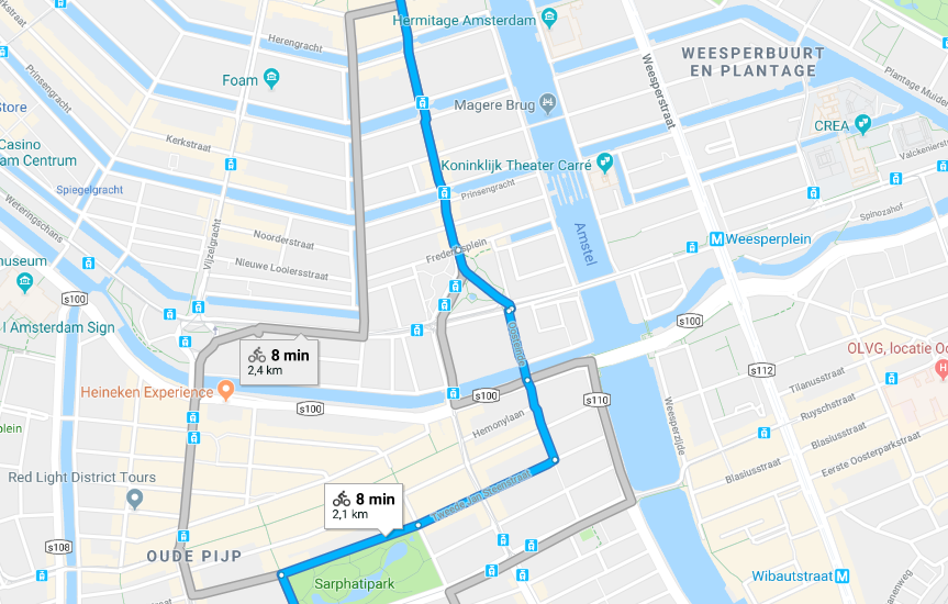 Map with commute